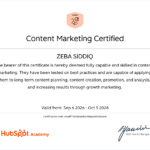 Content Marketing Certificate- Hubspot Academy